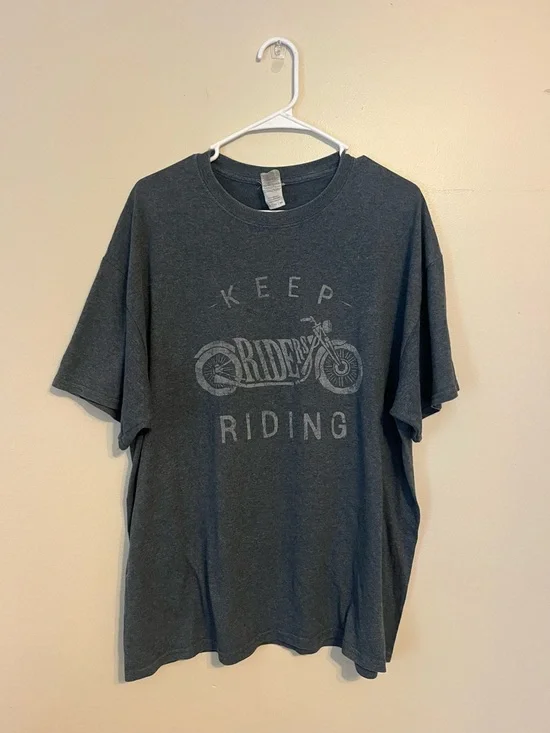 Gray 'Keep Riders Riding' Motorcycle Graphic Tee - Picture 1 of 5